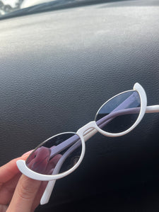 Roxie retro white sunglasses