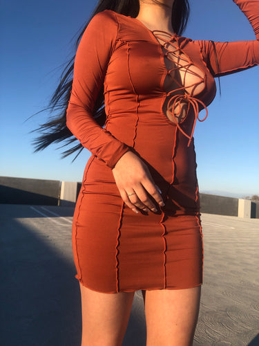 Loren Lace Up Mini Dress